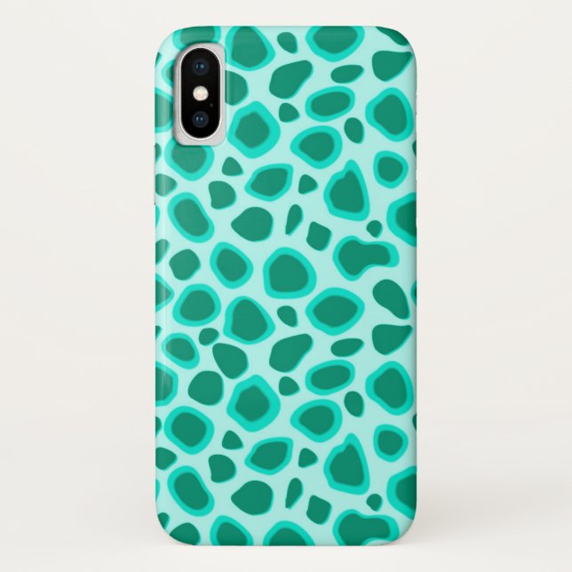 Coques Case-Mate iPhone Impression léopard - Turquoise et Aqua (Dos)