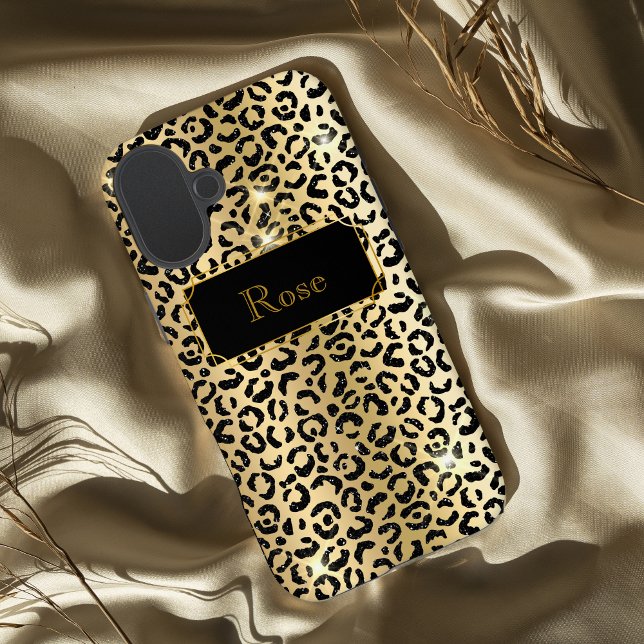 Coques Case-Mate iPhone Impression lepard glamour noir et or (Créateur téléchargé)