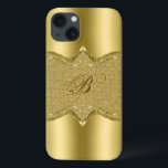 Etui iPhone Case-Mate Impression métal or avec Motif de diamants<br><div class="desc">Brillant imprimé or métallique avec motif d'impression de texture diamants or. monogramme personnalisé et optionnel.</div>