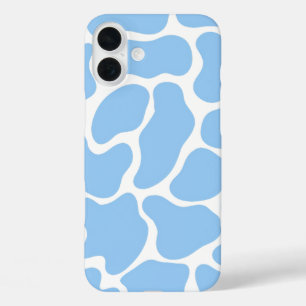 Coque Pour iPhone 16 Plus Impression minimaliste de vache bleue
