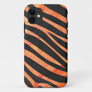 Coque Case-Mate iPhone Impression noire et orange Zebra
