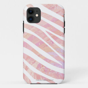 Coques Pour iPhone Impression rose et blanc Zebra