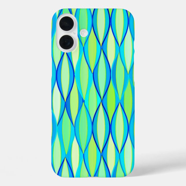 Coques Case-Mate iPhone Impression ruban milieu du siècle - turquoise et l (Verso)