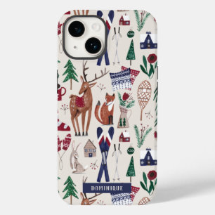 Coque Case-Mate iPhone Impression tout en bois nordique après-ski de Noël