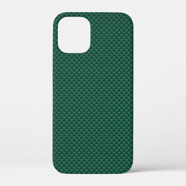 Coques Case-Mate iPhone Impression turquoise vert en fibre de carbone (Verso)
