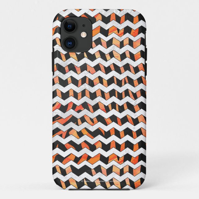 Coques Case-Mate iPhone Impression zèbre noir et orange (Dos)