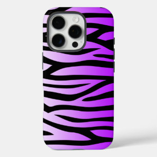 Coque iPhone 16 Pro Impression Zèbre violet et noir