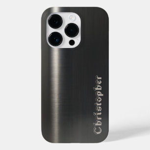 Coque Case-Mate iPhone Imprimante en acier inoxydable en titane noir