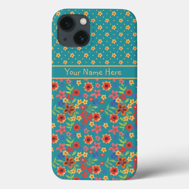 Coques Case-Mate iPhone Imprimantes florales sur Samsung Galaxy Turquoise  (Verso)