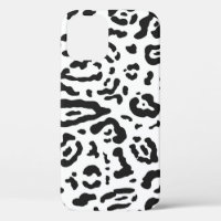 Imprimé animal léopard guépard noir et blanc Étui-