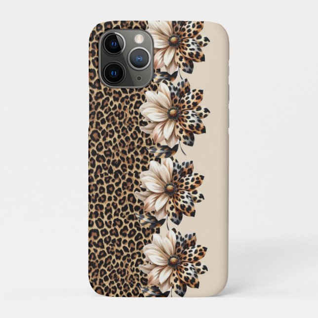 Coques Case-Mate iPhone Imprimé animalier chic guépard & Fleurs  (Dos)