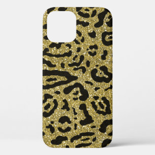 Case-Mate iPhone Case Imprimé animalier léopard guépard noir pailleté or