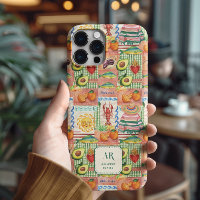 Imprimé de patchwork mexicain coloré avec monogram