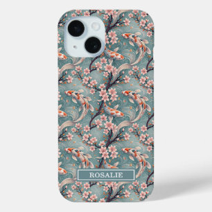 Coque Case-Mate iPhone Imprimé de poisson Koi Sakura japonais monogrammé
