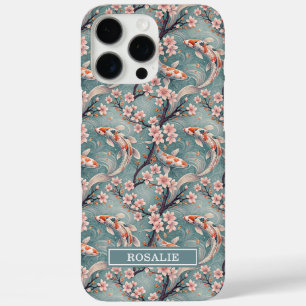Coque iPhone 16 Pro Max Imprimé de poissons Koi Sakura japonais monogrammé