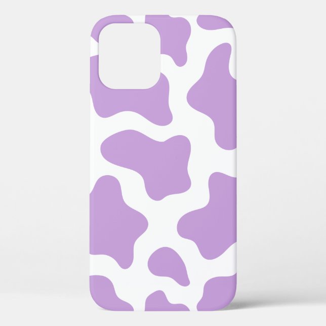 Coques Case-Mate iPhone imprimé de vache violet pastel kawaii (Verso)