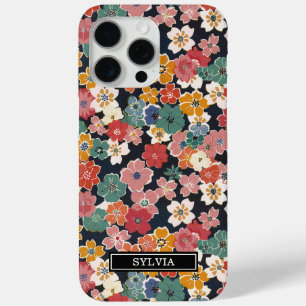 Coque Case-Mate iPhone Imprimé floral japonais coloré monogrammé