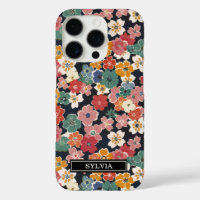 Imprimé floral japonais coloré monogrammé