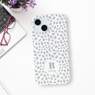 Coque Case-Mate iPhone Imprimé Léopard des Neiges Monogrammé Moderne