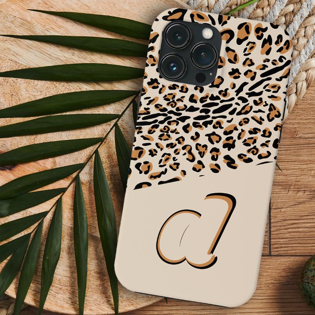 Coques Case-Mate iPhone Imprimé léopard gras Pop Initial Naturel (Créateur téléchargé)