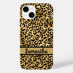 Coque Case-Mate iPhone Imprimé léopard guépard noir or Monogram