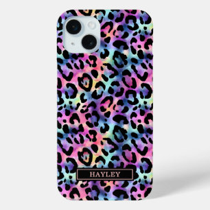 Coque Case-Mate iPhone Imprimé léopard iridescent monogrammé