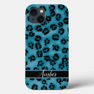 Case-Mate iPhone Case Imprimé léopard noir bleu personnalisé