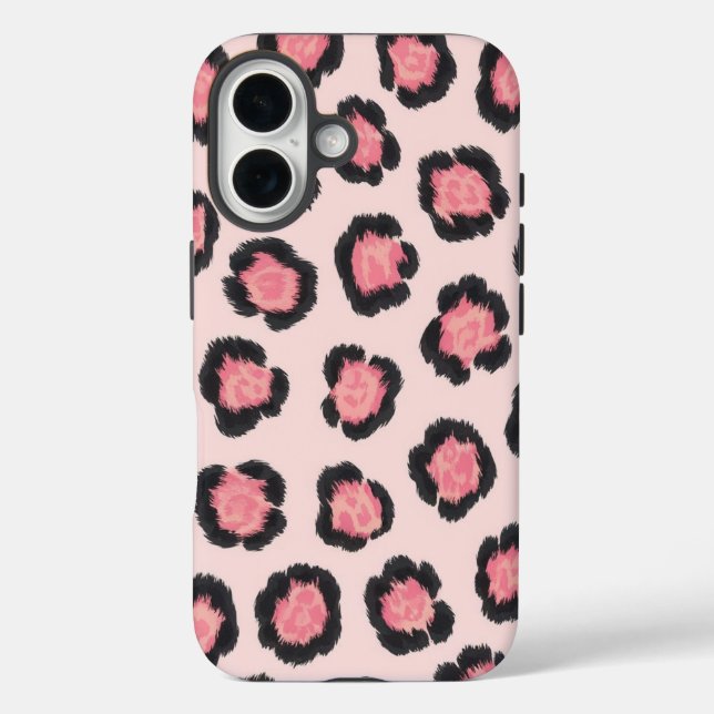 Coques Case-Mate iPhone Imprimé léopard rose chic  (Verso)