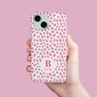 Imprimé Léopard Rose Monogrammé Moderne