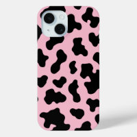 Imprimé vachette noir et rose Cow