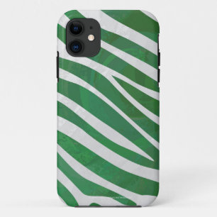 Coques Pour iPhone Imprimé vert et blanc zèbre