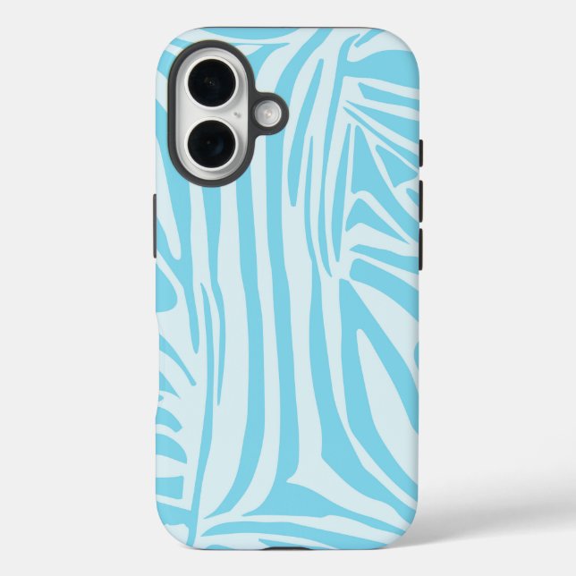Coques Case-Mate iPhone Imprimé zèbre bleu et blanc gras (Verso)