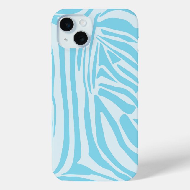 Coques Case-Mate iPhone Imprimé zèbre bleu et blanc gras (Verso)