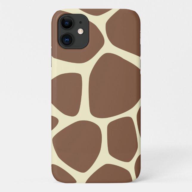 Coques Case-Mate iPhone Imprimée de girafe, Giraffe Brown, Poster de anima (Dos)