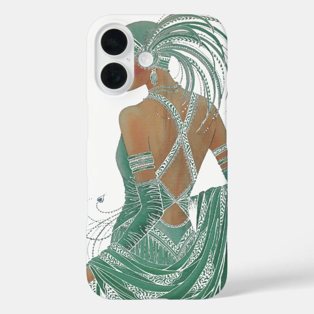 Coques Case-Mate iPhone Imprimer vintage Ladies Gogo Green Art (Verso)