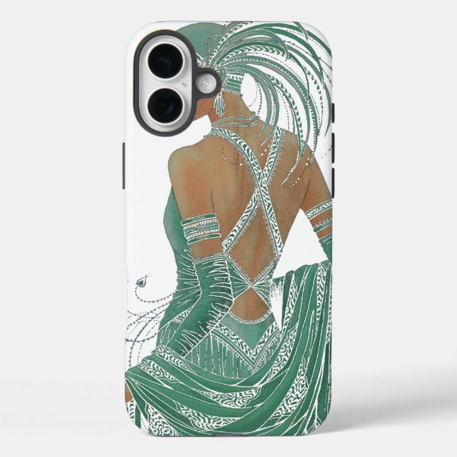Coques Case-Mate iPhone Imprimer vintage Ladies Gogo Green Art (Verso)