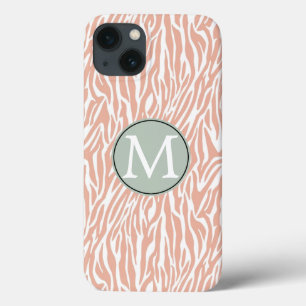 iPhone 13 Coque Imprimer Zebra Peach