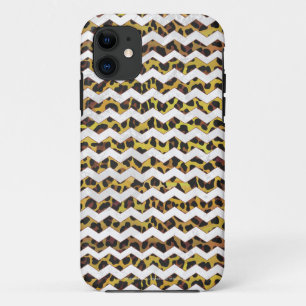 Case-Mate iPhone Case Imprimerie Leopard Brown et jaune Cevron
