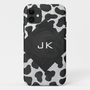 Coque Case-Mate iPhone Imprimés noir et blanc Monogramme Dalmatien