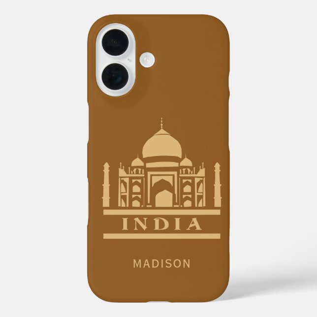 Coques Case-Mate iPhone INDIA nom et couleur personnalisés (Verso)