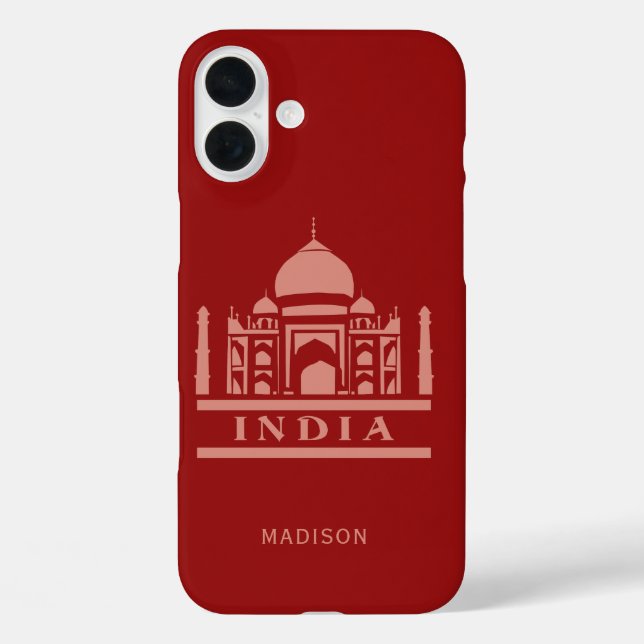 Coques Case-Mate iPhone INDIA nom et couleur personnalisés (Verso)