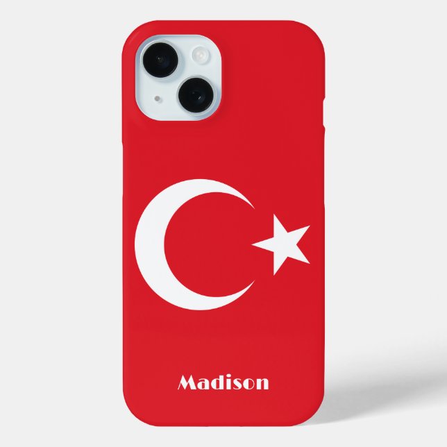 Coques Case-Mate iPhone Indicateur Turquie de nom personnalisé (Verso)