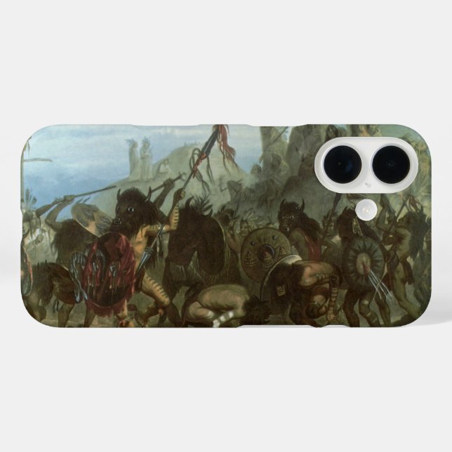 Coques Case-Mate iPhone Indiens d'autrefois, Danse du bison par Karl Bodme (Verso (horizontal))