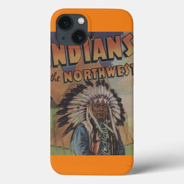 Coques Case-Mate iPhone Indiens du Nord-Ouest - Indian Chief & Teepee (Verso)