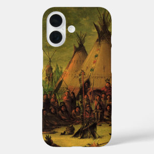 Coques iPhone 16 Indiens vintage, Conseil de guerre sioux par Catli