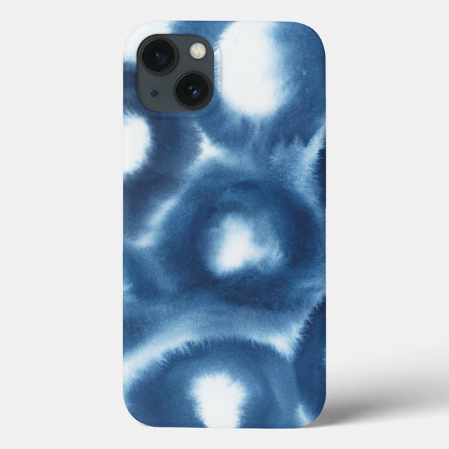 Coques Case-Mate iPhone Indigio Watercolor Print Circles (Verso)