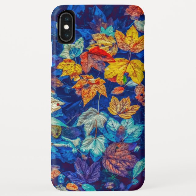 Coques Case-Mate iPhone Indigo automne feuilles tourbillonnantes motif (Dos)