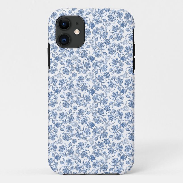 Coques Case-Mate iPhone Indigo Blue Ethnic Floral Imprimer iPhone 5/5s Coq (Dos)