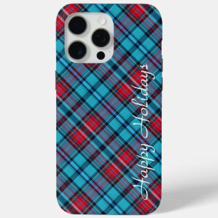 Coque Case-Mate iPhone Indigo foncé, aqua, rouge et nuances de carreaux b