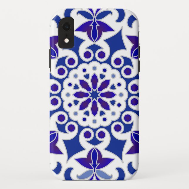 Coques Case-Mate iPhone Indigo Portugais Azulejos Carreaux bleu et blanc (Dos)